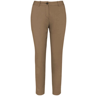 Ladies Chino Trousers - Dark Camel Thumbnail