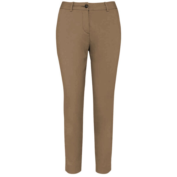Ladies Chino Trousers - Dark Camel Thumbnail