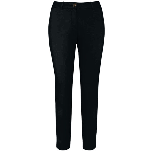 Ladies Chino Trousers - Black Thumbnail