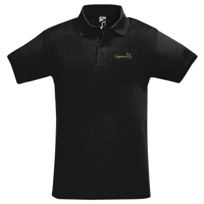 Gents Cotton Piqué Polo Shirt - Black Thumbnail