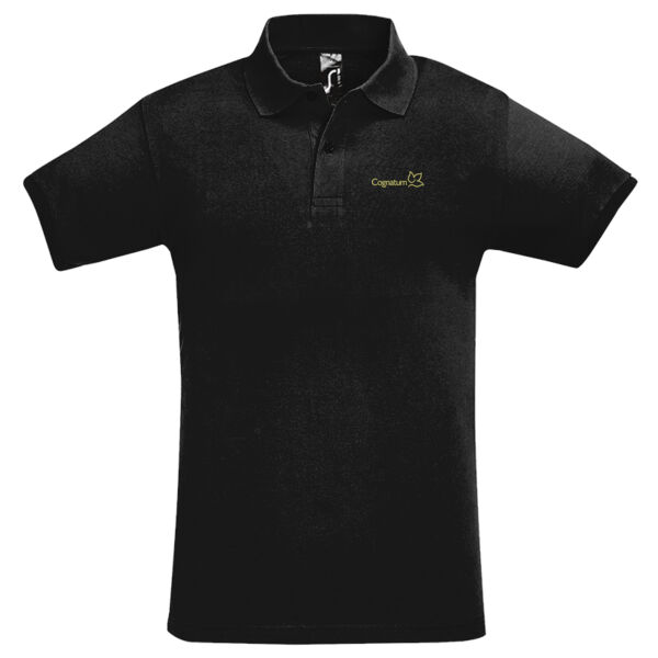 Gents Cotton Piqué Polo Shirt - Black Thumbnail