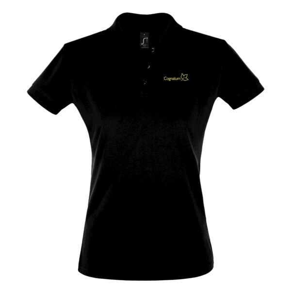 Ladies Cotton Piqué Polo Shirt - Black Thumbnail