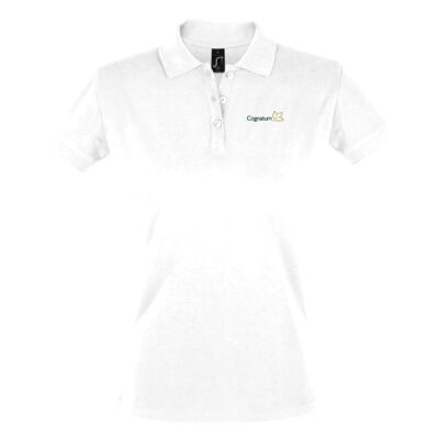 Ladies Cotton Piqué Polo Shirt - White Thumbnail
